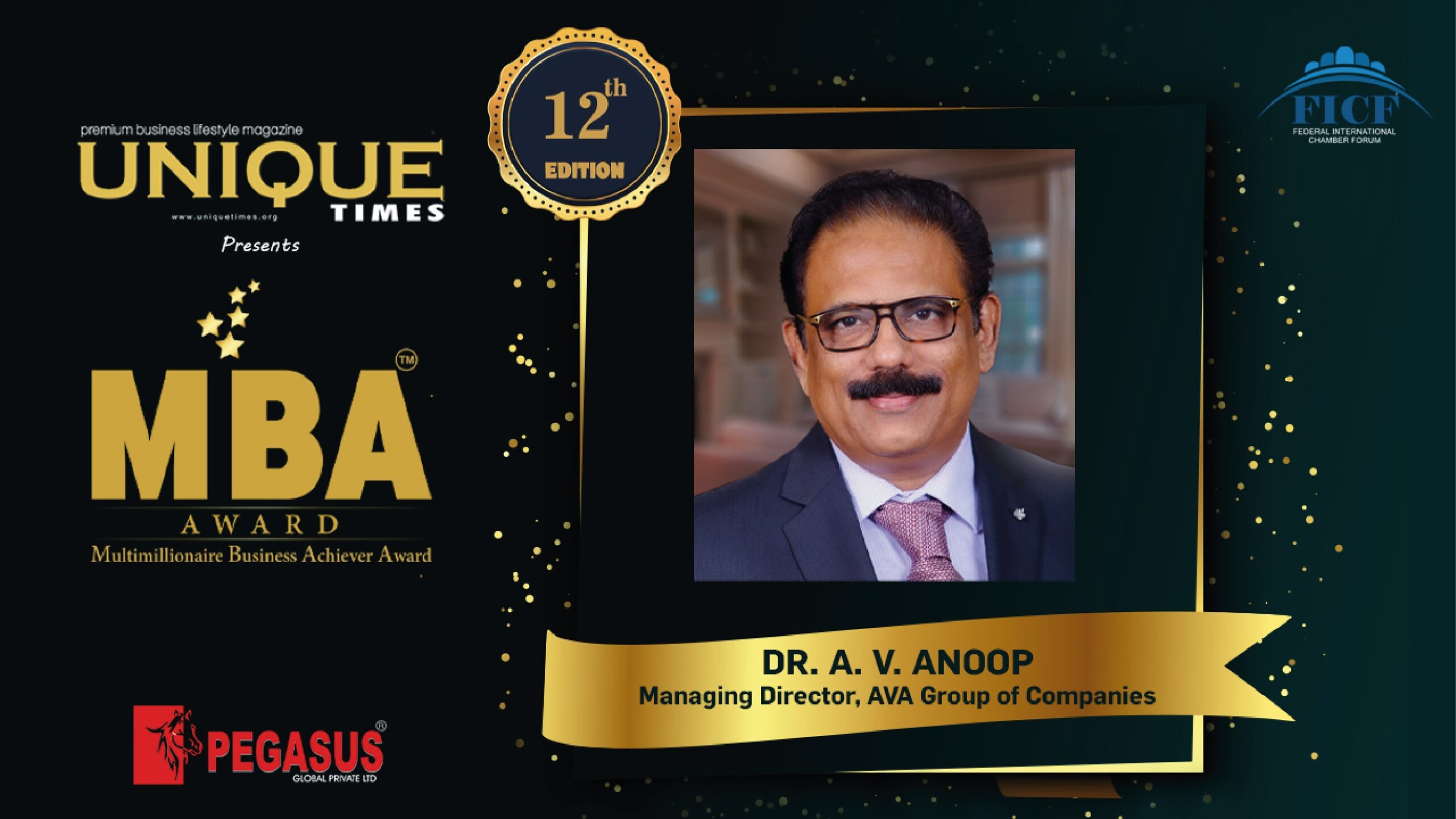 DR. A. V. Anoop to be honoured with the Multi-Millionaire Business Achiever Award 2022